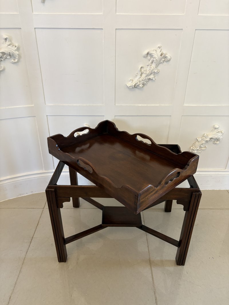 Antique Edwardian Quality Mahogany Butlers Tray on Stand - Image 2